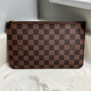 Authentic Louis Vuitton Neverfull MM Pouch Damier Ebene